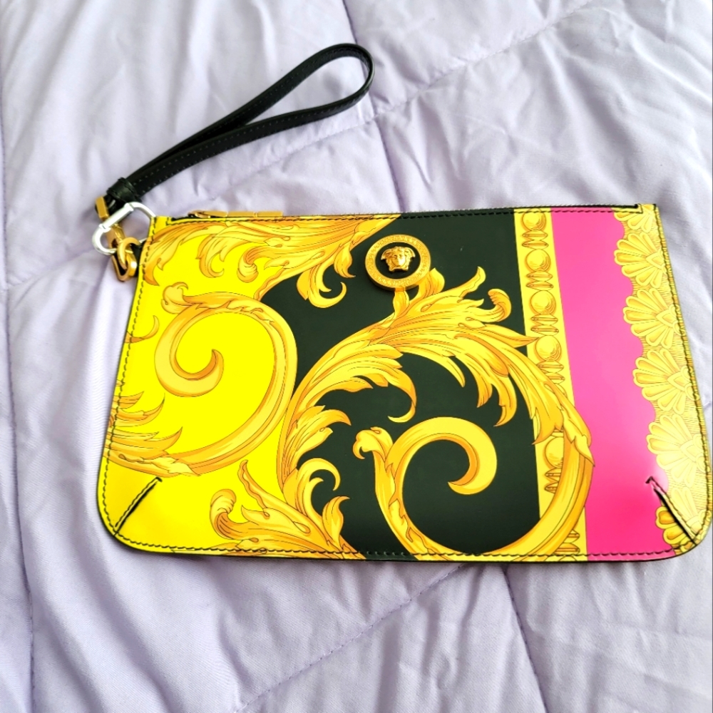 Authentic versace Clutch with wrist strap